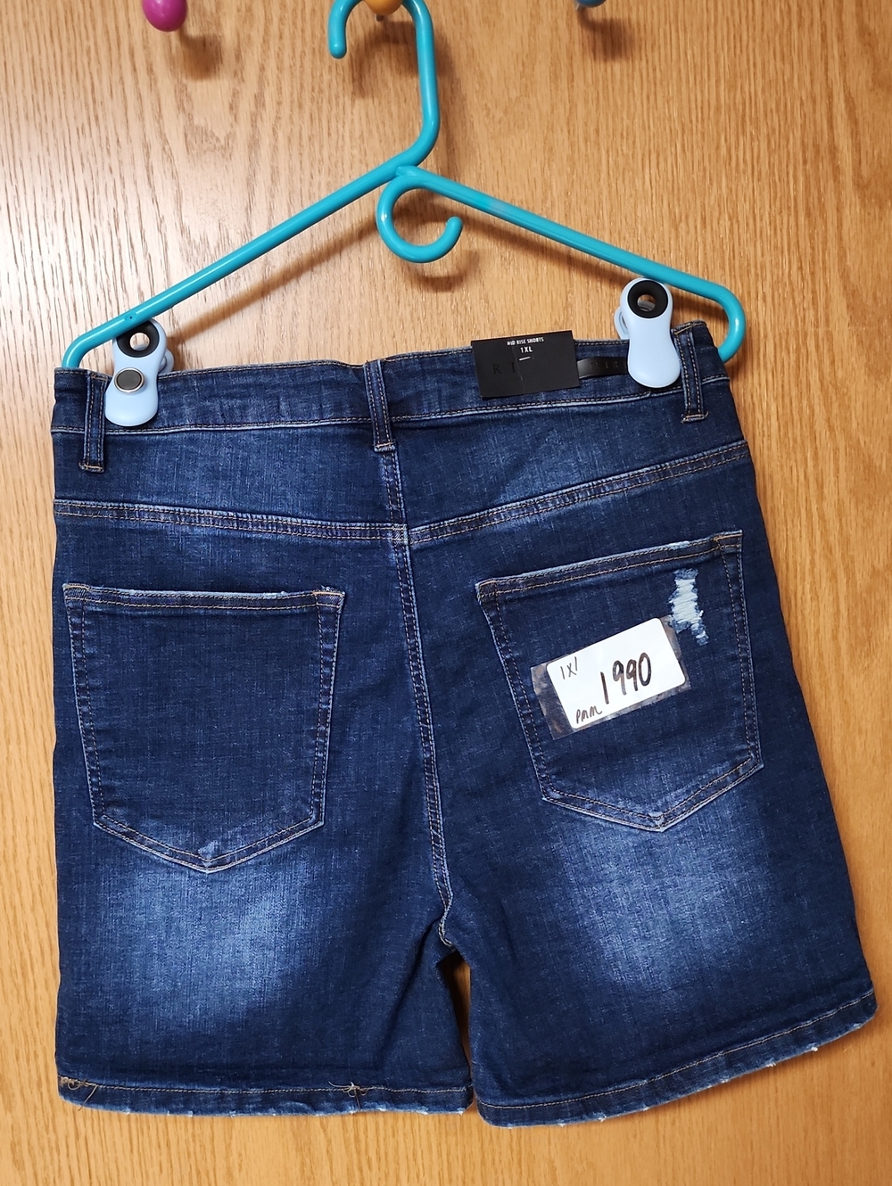 Risen Dark Blue womens Denim Jeans Shorts 1xl nwt number 1990